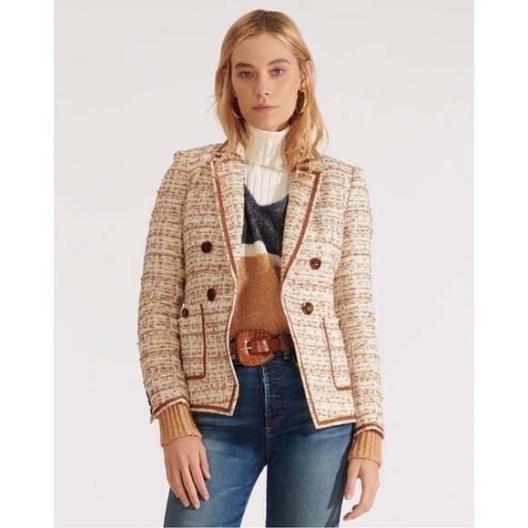 Veronica Beard Theron Double Breasted Tweed Jacket - Picture 2 of 5